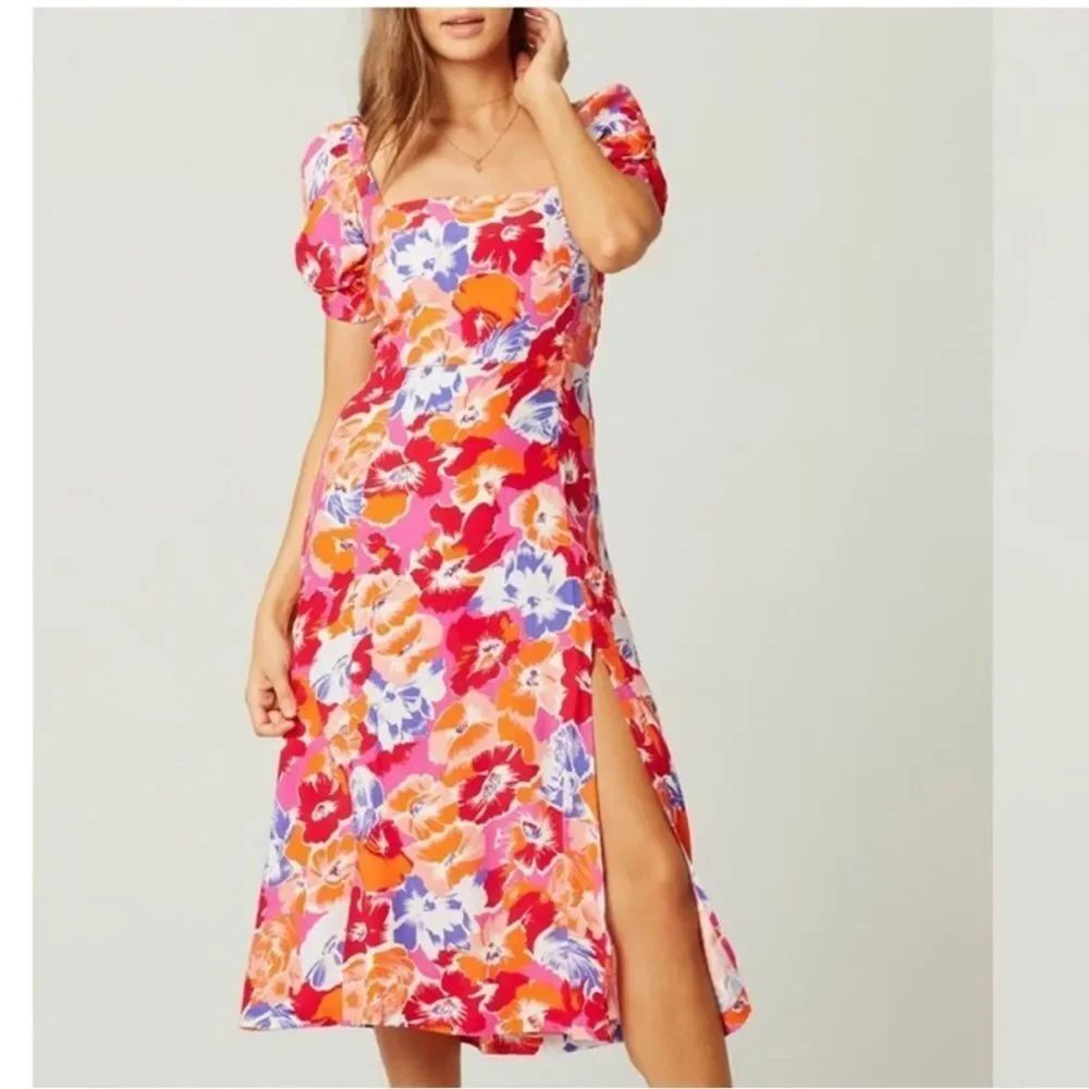 L*Space Dress Alissa Super Bloom Midi Slit - Medium